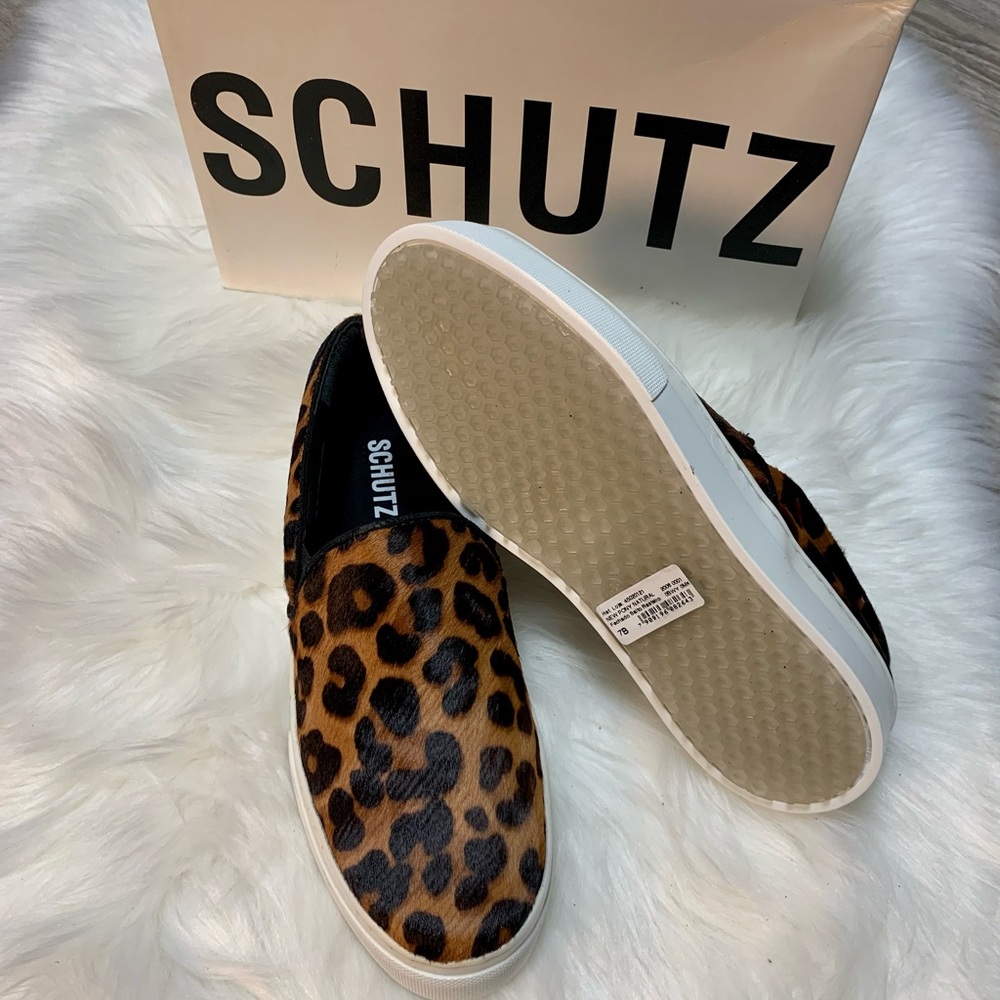 Schutz Amisha Leopard Pony Hair Slip On - Picture 5 of 6